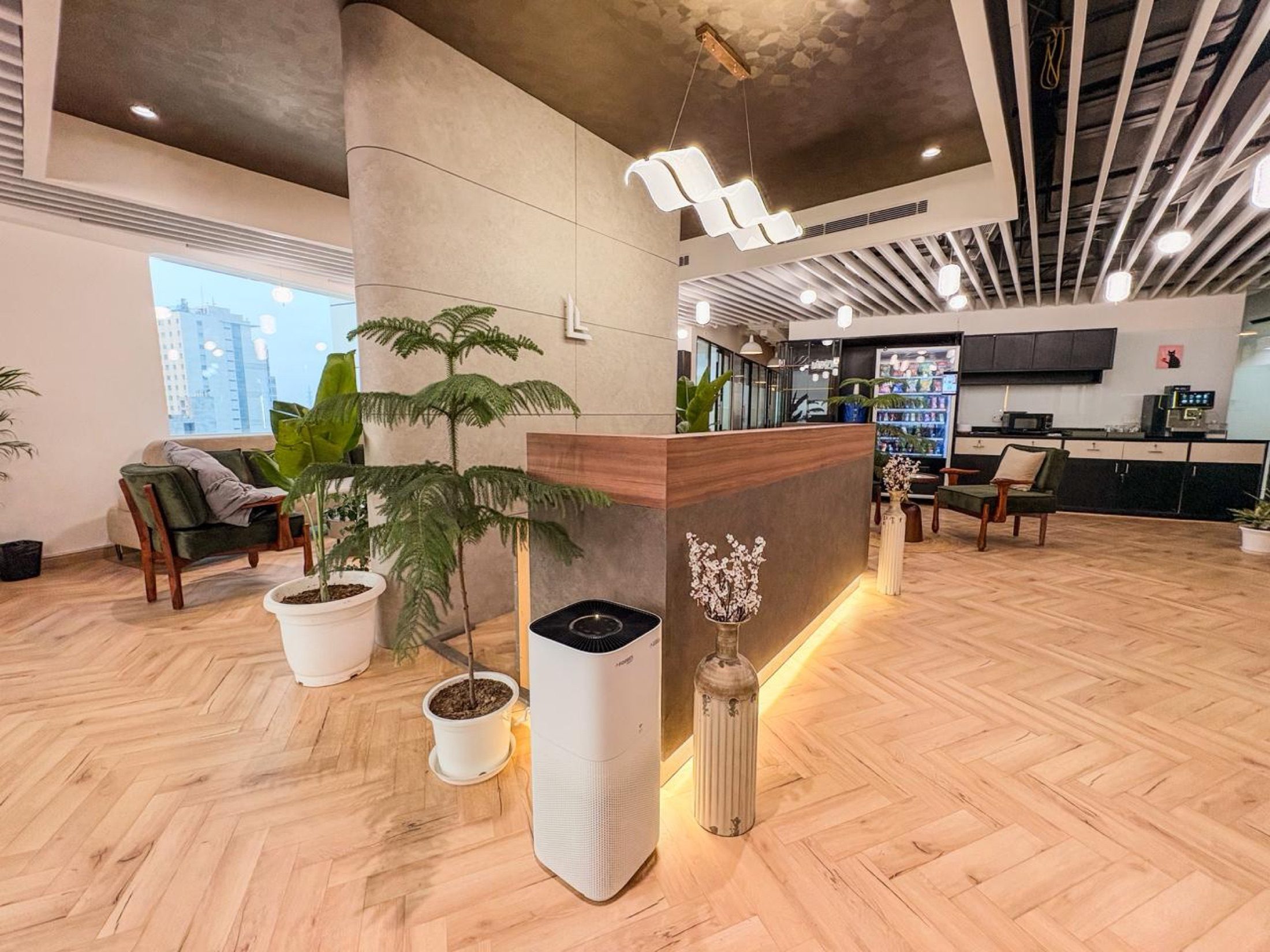 Reception lounge at Limelight Coworks, the Noida workspace founded by Tushar Shukla